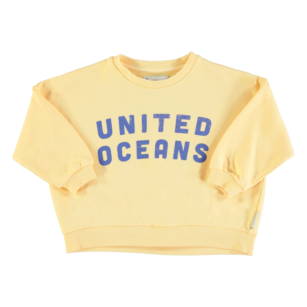 [piupiuchick/피우피우칙] Sweatshirt - Yellow w/ &quot;united oceans&quot; print
