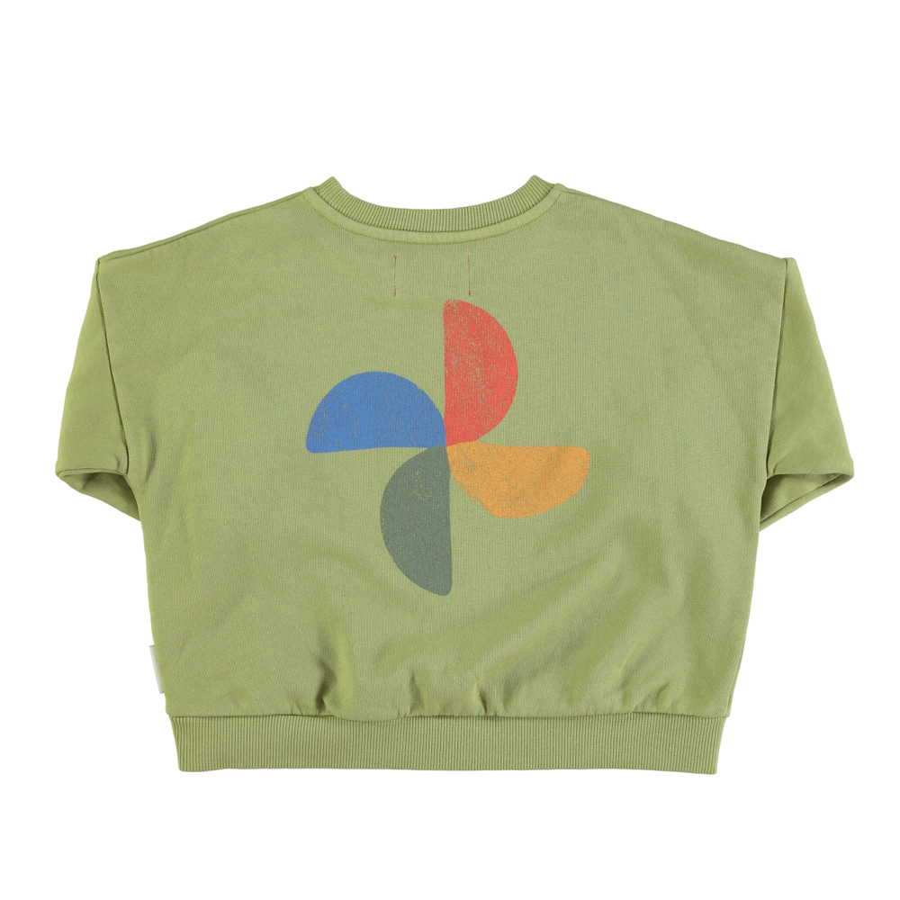 [piupiuchick/피우피우칙] Sweatshirt - Sage green w/ &quot;calming storm&quot; print
